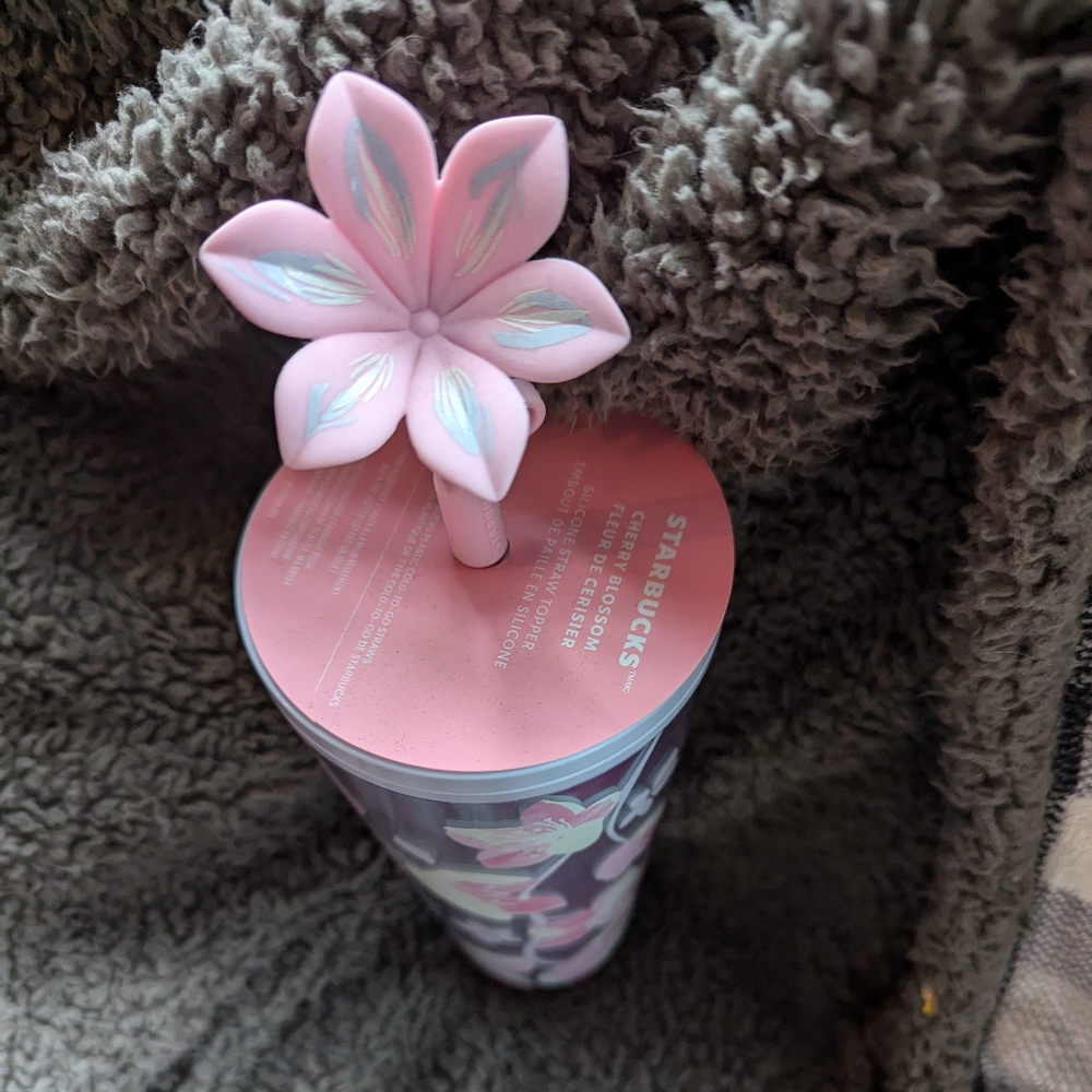 BNWT Starbucks limited edition cherry blossom tumbler cup with straw topper